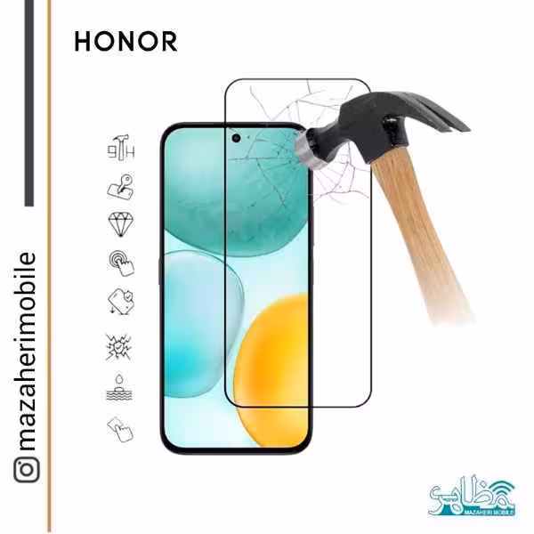 گلس محافظ صفحه نمایش آنر honor X6C فول چسب شیشه ایی اصلی - فروشگاه موبایل مظاهری