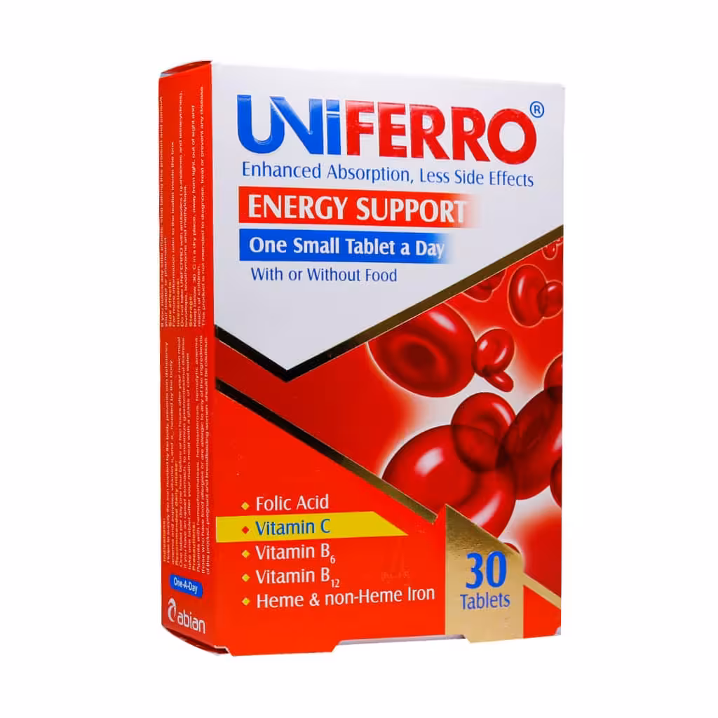 قرص یونی فرو ابیان دارو 30 عددAbian Daroo Uniferro 30 Tablets