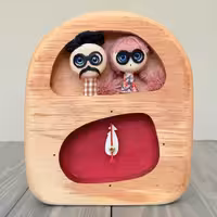 ساعت رومیزی آدمک دو مجسمه طرح چهار