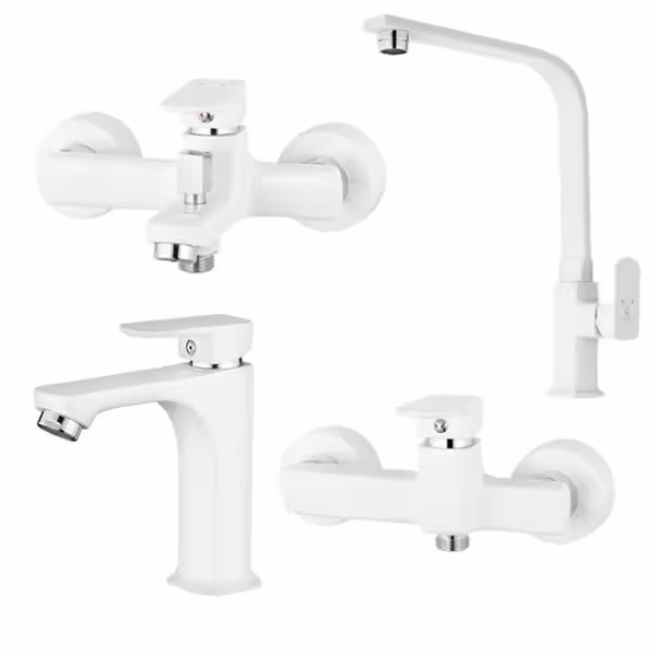 ست کامل شیرآلات کاویان مدل نیلا سفید