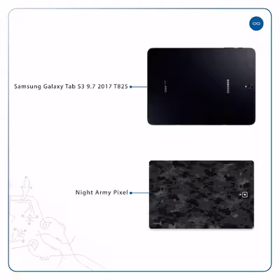برچسب پوششی ماهوت مدل Night-Army-Pixel مناسب برای تبلت سامسونگ Galaxy Tab S3 9.7 2017 T825