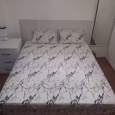 سرویس ملحفه طرح مرمر کد ni05014 دو نفره سه تکه