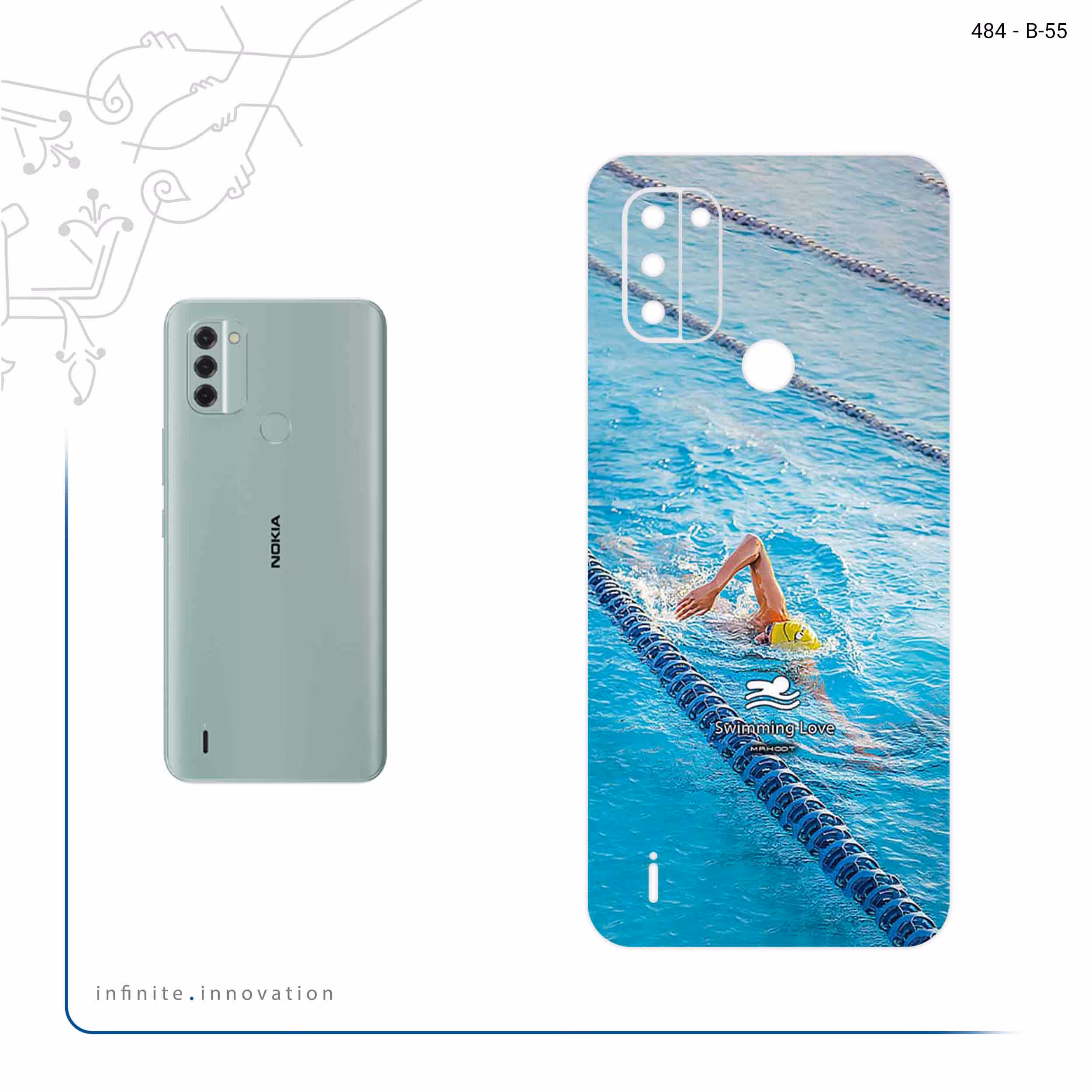 برچسب پوششی ماهوت مدل Swimming مناسب برای گوشی موبایل نوکیا C31