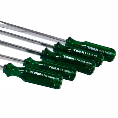 پیچ گوشتی چهارسو و دوسو ضربه خور تیوان مدل HT - 00615 مجموعه 5 عددی 