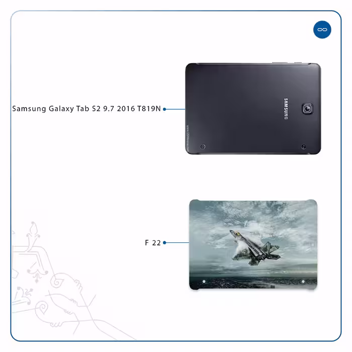 برچسب پوششی ماهوت مدل F-22 Raptor مناسب برای تبلت سامسونگ Galaxy Tab S2 9.7 2016 T819N