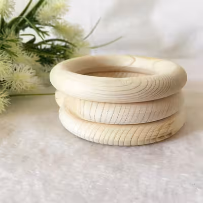 آویز تزیینی مدل حلقه چوبی کد 49 بسته 3 عددی