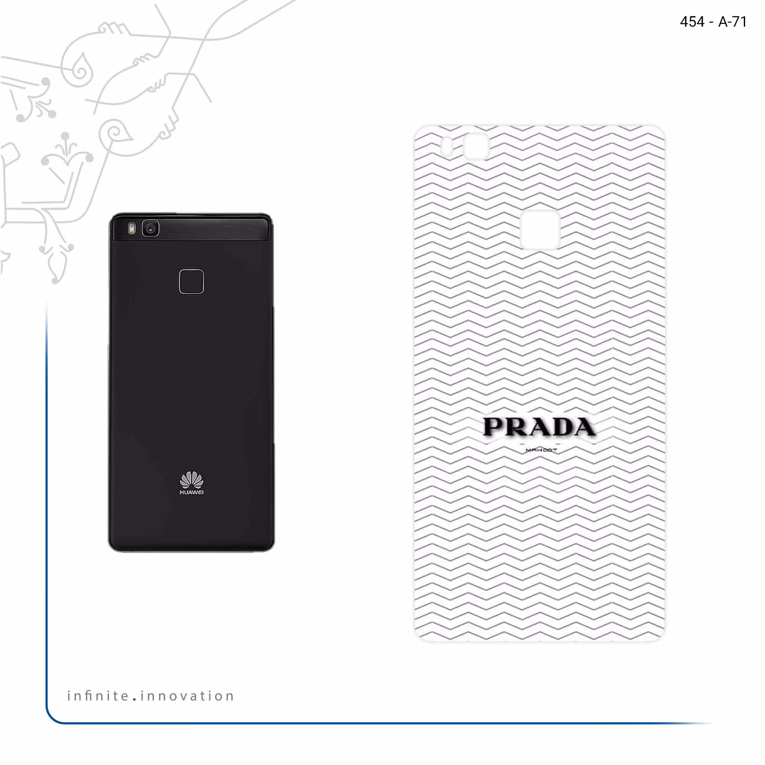 برچسب پوششی ماهوت مدل Prada مناسب برای گوشی موبایل هوآوی P9 Lite