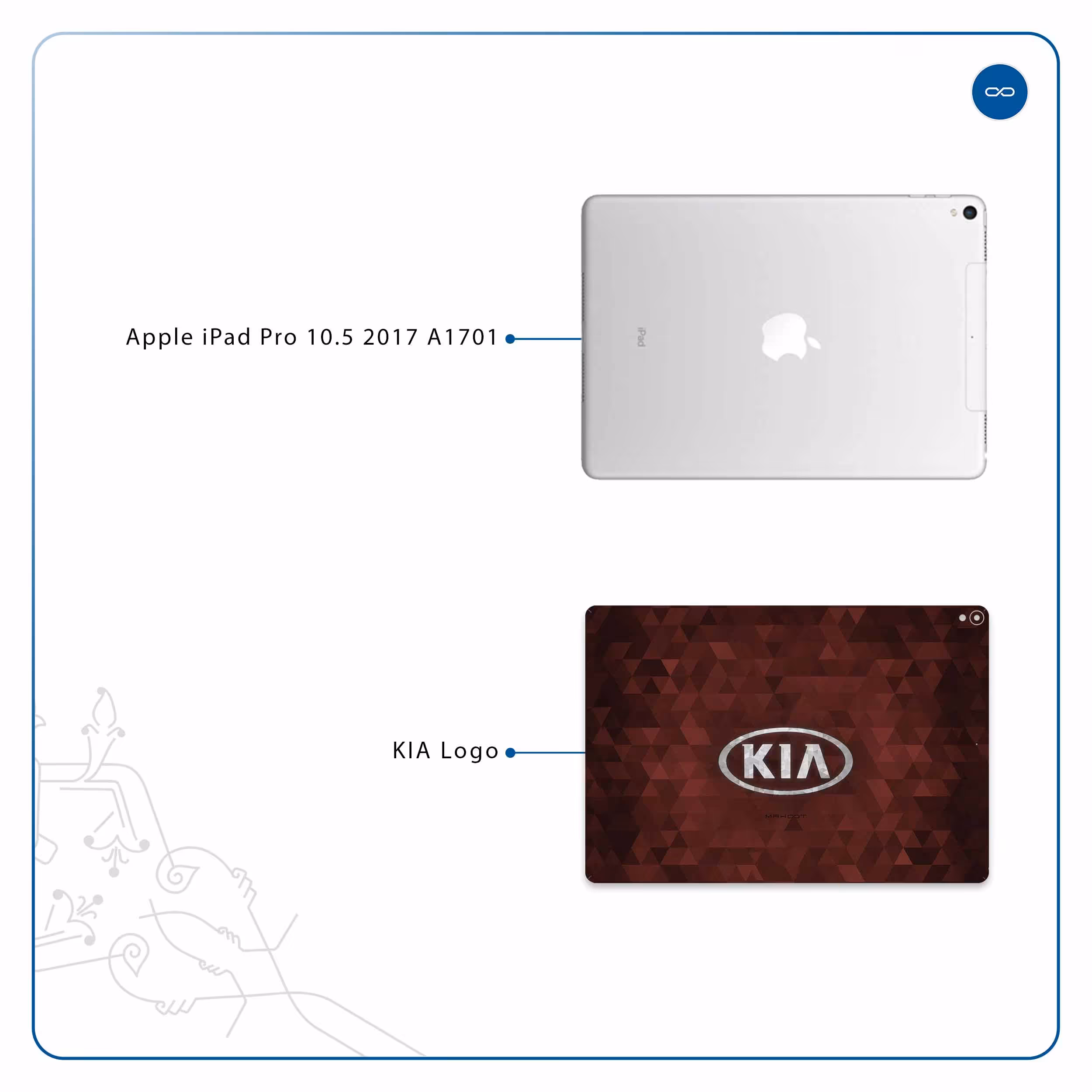 برچسب پوششی ماهوت مدل KIA-Logo مناسب برای تبلت اپل iPad Pro 10.5 2017 A1701