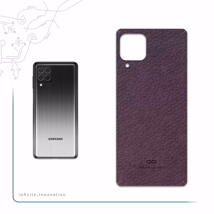برچسب پوششی ماهوت مدل Purple-Leather مناسب برای گوشی موبایل سامسونگ Galaxy M62