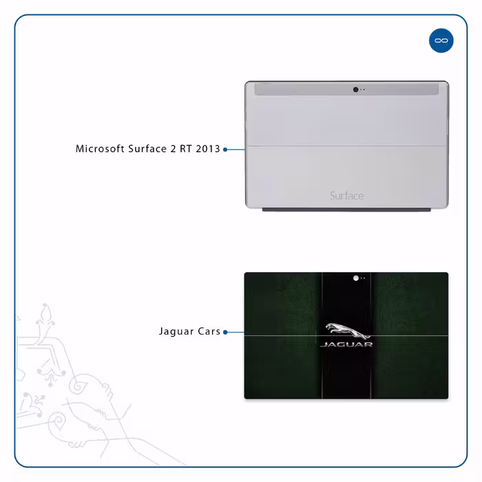 برچسب پوششی ماهوت مدل Jaguar Cars مناسب برای تبلت مایکروسافت Surface 2 RT 2013