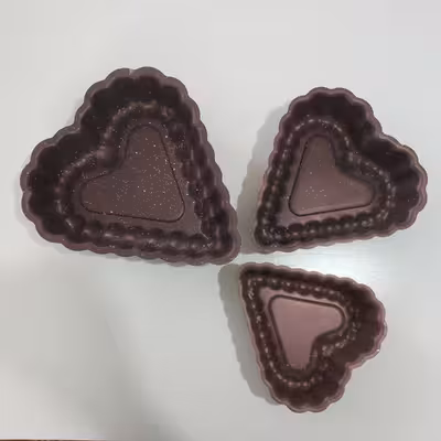 قالب کیک و ته چین طرح شارلوت قلب مدل pe781 مجموعه 3 عددی