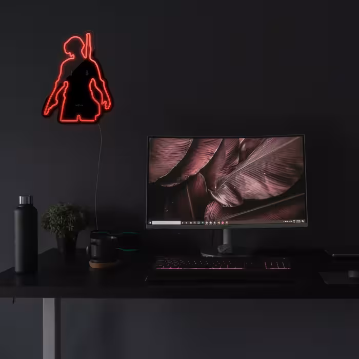 چراغ دیواری نئون دیزاین طرح Pubg-BL_RD