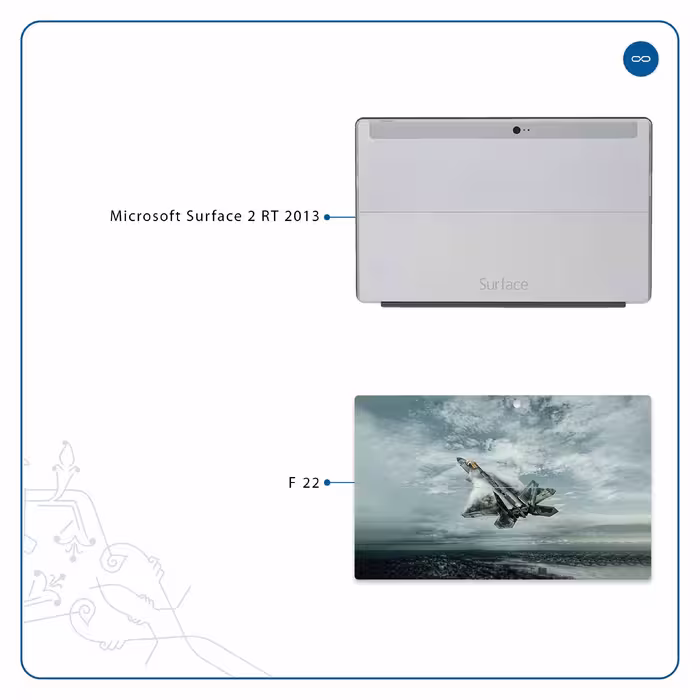 برچسب پوششی ماهوت مدل F-22 Raptor مناسب برای تبلت مایکروسافت Surface 2 RT 2013