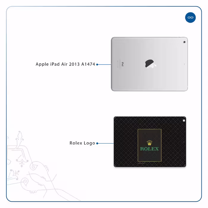 برچسب پوششی ماهوت مدل Rolex-Logo مناسب برای تبلت اپل iPad Air 2013 A1474