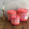 سبد حصیر بافی کلبه بلوط مدل نارگون بسته 3 عددی