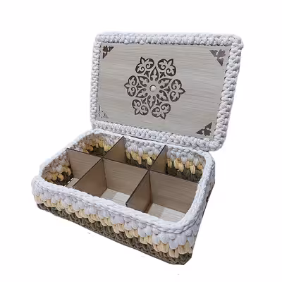 جعبه قلاب بافی تریکو مدل درب دار کد 01