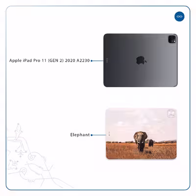 برچسب پوششی ماهوت مدل Elephant مناسب برای تبلت اپل iPad Pro 11 (GEN 2) 2020 A2230