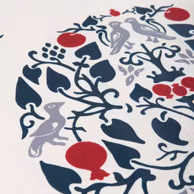 رومیزی چاپ دستی گدار مدل درخت انار آبی