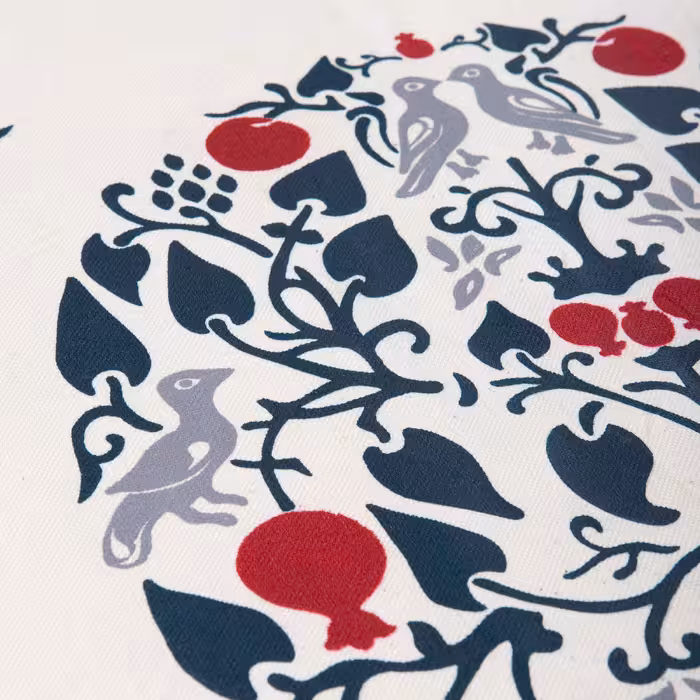 رومیزی چاپ دستی گدار مدل درخت انار آبی