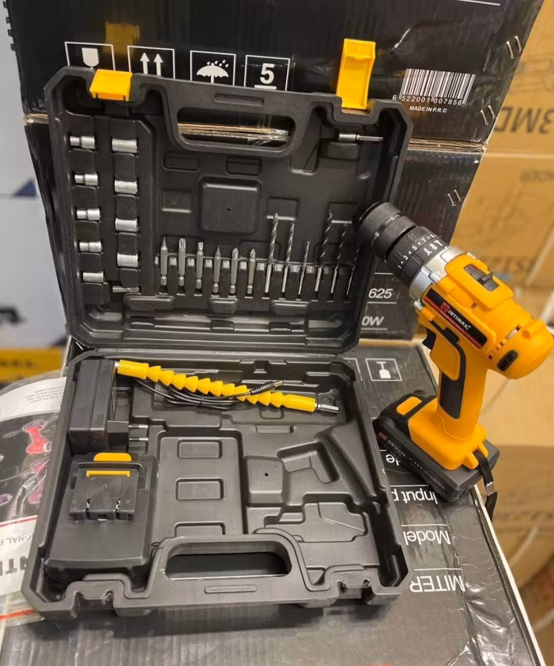 دریل شارژی 48 ولت دو باطری اینتیمکس به همراه لوازم