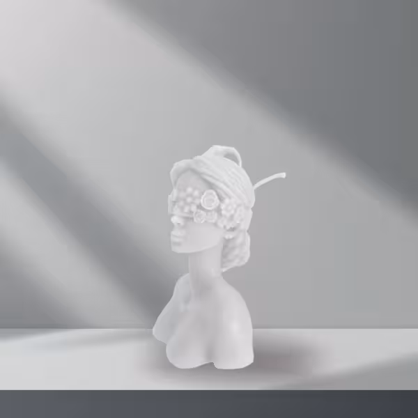 شمع دکوری ناتالی بزرگ سفید