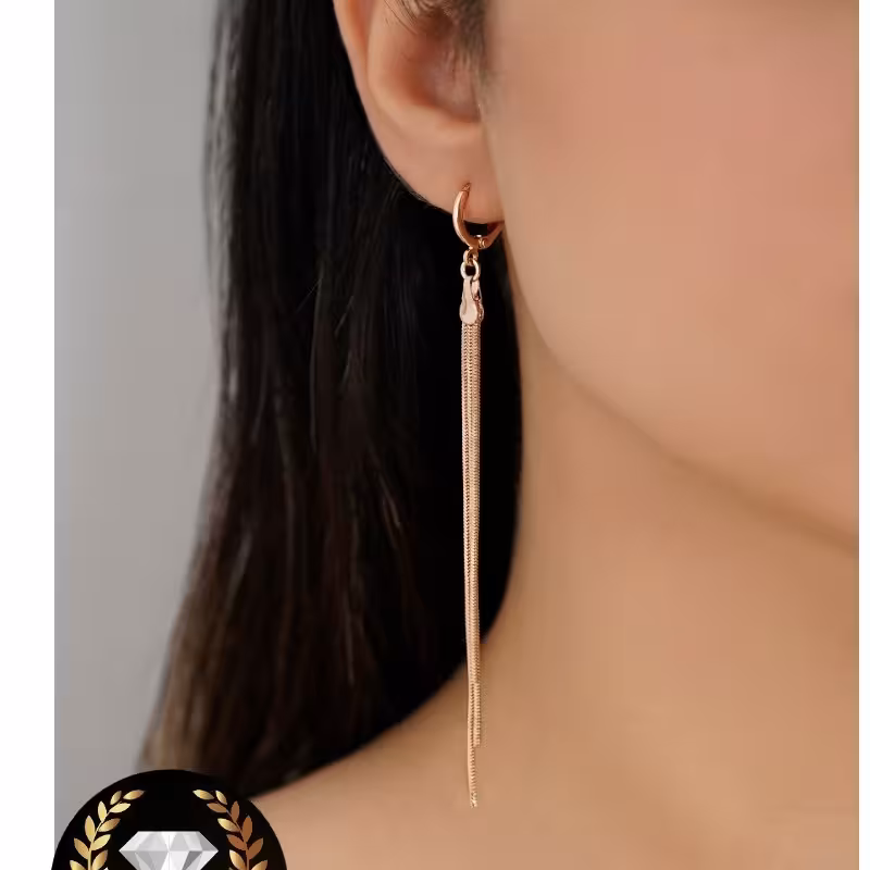 بدلیجات گوشواره استیل آویز رنگ ثابت طلایی مارک ysx کدکالا 02129362140