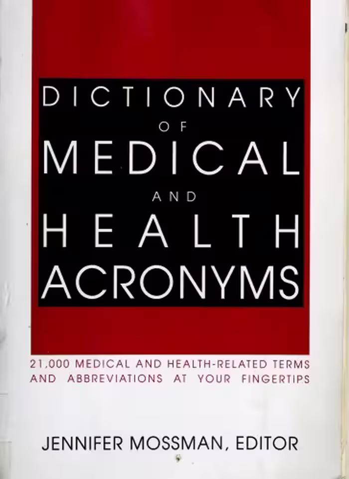 خرید و دانلود نسخه کامل کتاب Dictionary of Medical and Health Acronyms