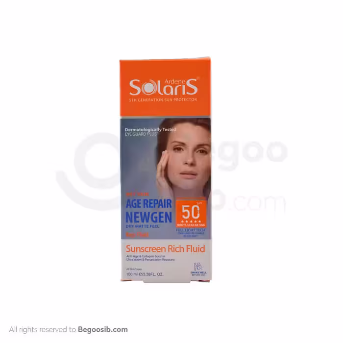 فلوئید ضد آفتاب و ضد چروک SPF50 سولاریس آردن مدل ایج ریپیر نیوژن 100 میلی لیتر