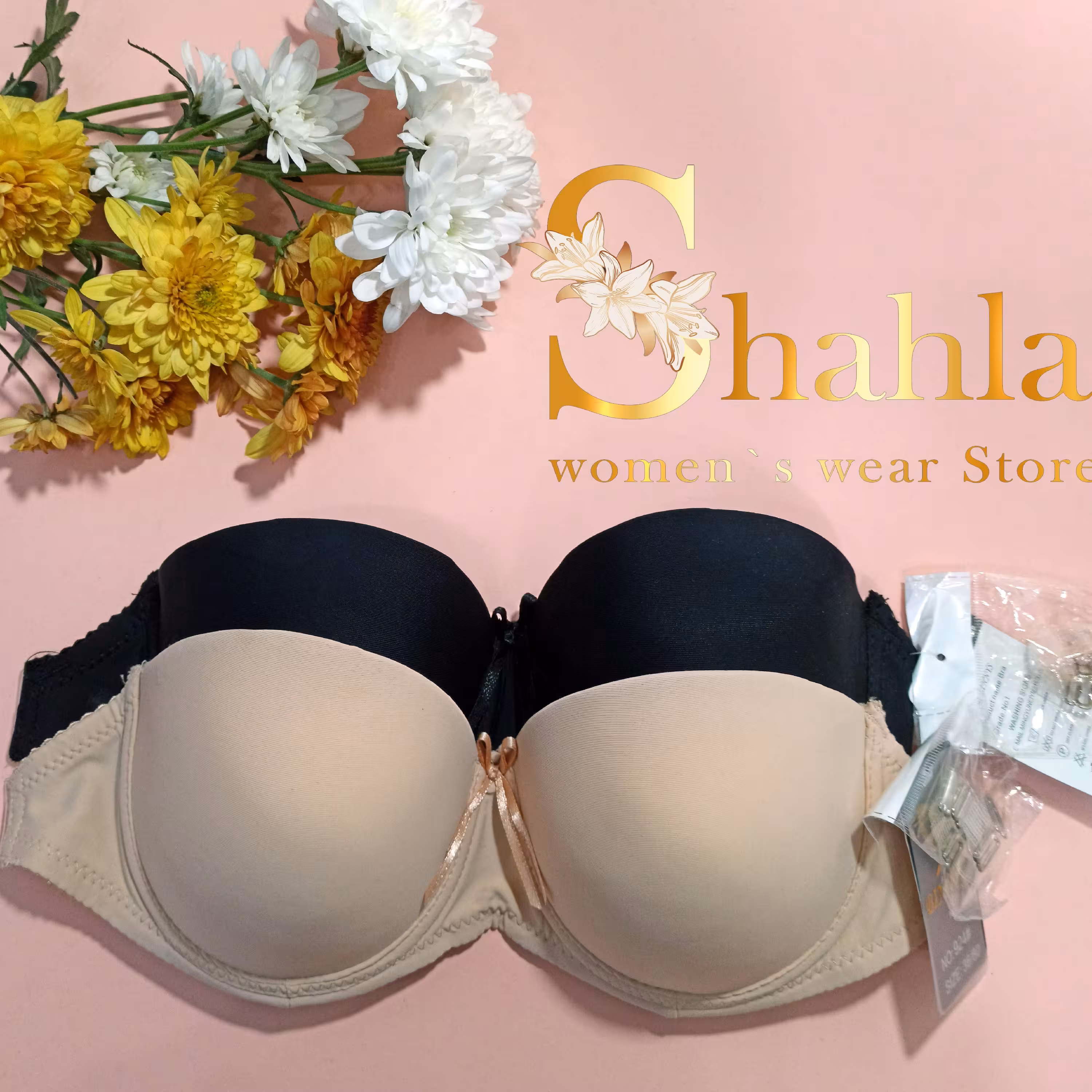 سوتین اسفنجی فنری بند و پشت نامریی