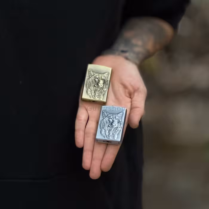 فندک طرح زیپو گرگ