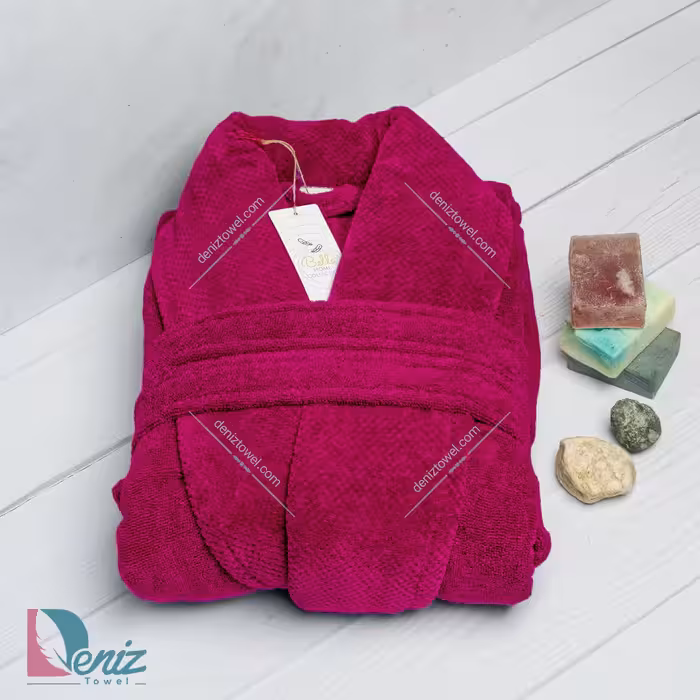 حوله تن پوش بلو طرح ماکرو رنگ سرخابی تیره