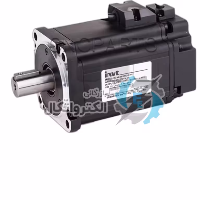سروو موتور ترمزدار اینوت invt با توان 750 وات با دور 3000 RPM کد درایو DA180-S4R5SG0 کد موتور SV-ML08-0R7G-2-SA4-1000