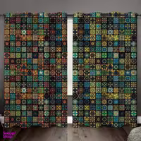 مجموعه 2 عددی پرده رنس مدل C31-50076 چند رنگ