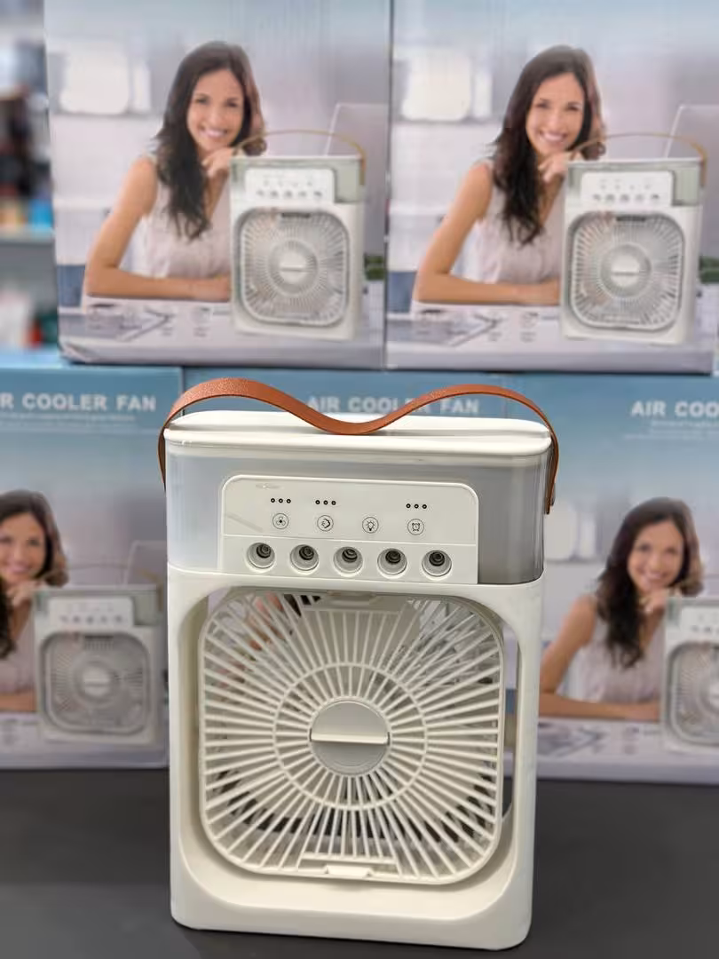 مینی پنکه مه پاش Air Cooler Fan | خنککننده رومیزی با مهپاش و تایمر سهحالته