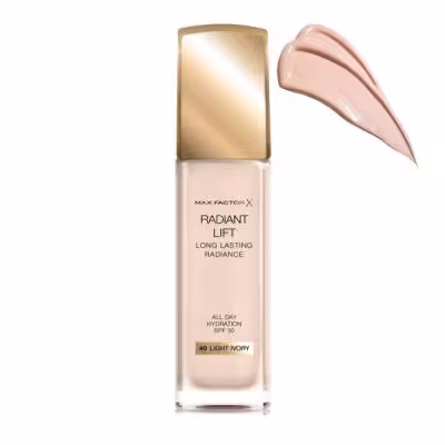 کرم پودر مکس فکتور MAX FACTOR مدل Radiant Lift شماره 40 LIGHT IVORY حجم 30 میلی لیتر
