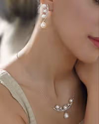 نیمست نقره مروارید اصل جواهری کد 00170