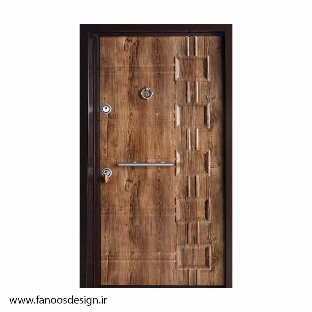 درب ضد سرقت لوکس ایرانی با روکش چوب طرح ترک کد 1371