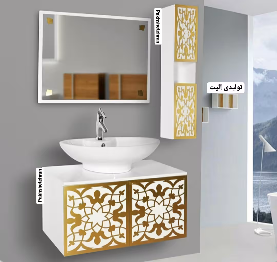 روشویی کابینت دار الدورادو سفید 80 سانت