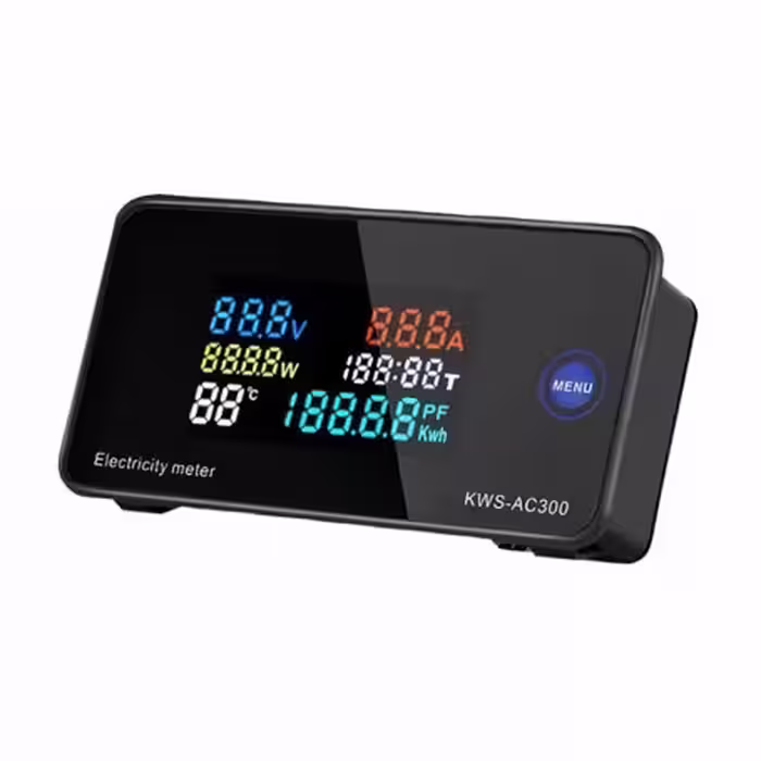 پاورمتر تک فاز 100A با نمایشگر رنگی مدل KWS-AC300 (دارای CT)