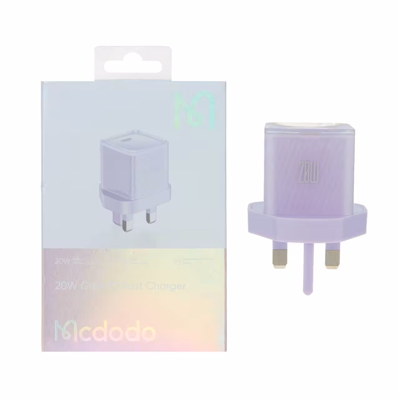 شارژر دیواری 20W فست و PD تک پورت Mcdodo مدل CH-3763 - بنفش