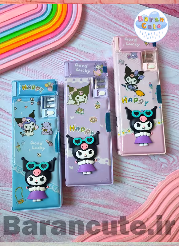 جامدادی مگنتی دوطرفه تراش دار طرح کورومی برجسته