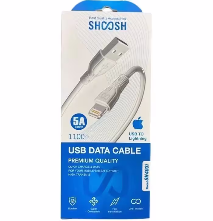 کابل شارژ لایتنینگ شوش  SH-403i به طول 110 سانتی متر