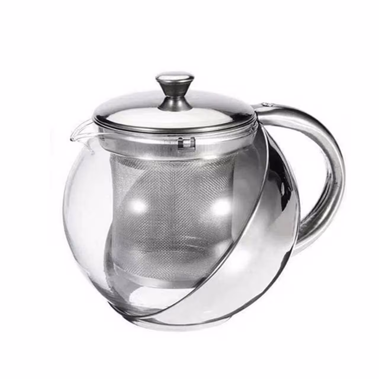 قوری پیرکس نیمه استیل ظرفیت 900 میلی لیتری