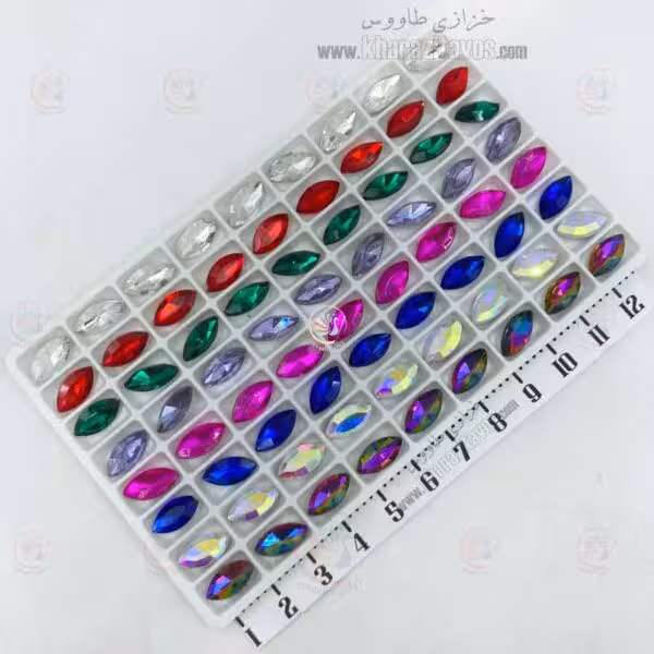 مارکیز چشمی سنگی 6 در 12 ( الوان ) ورق 72 عددی