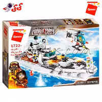 لگو ناو جنگی با هیلکوپتر برند کیومن اسباب بازی Qman 1722