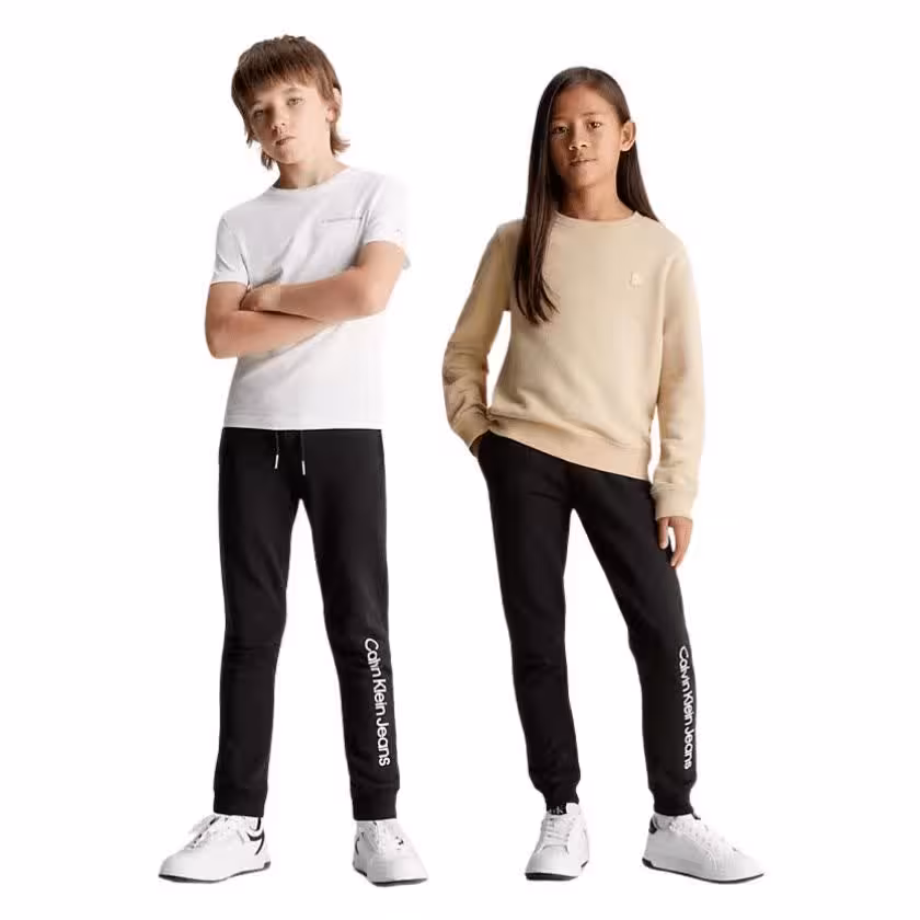 قیمت و خرید شلوار نوجوانی دخترانه مشکی کلوین کلین مدل Kids' Logo Terry Joggers اورجینال