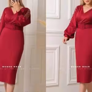 پیراهن مهمانی زنانه کرپ کش سکه ای مدل آرمیتا