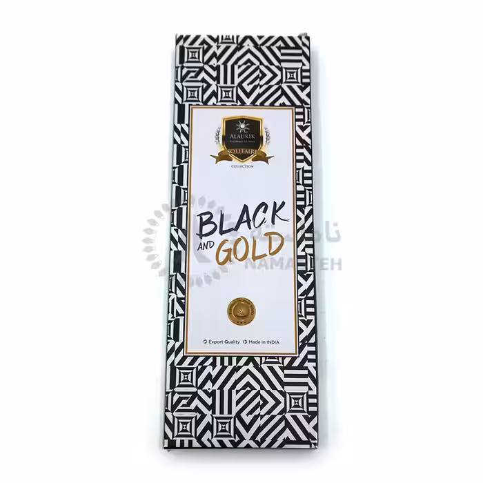 عود دستساز آلاکیک alaukik مدل سیاه سفید بلک گلد black gold کد 520214