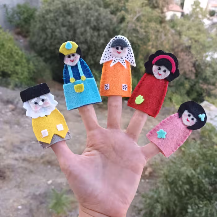 عروسک انگشتی نمدی ست 5 عددی 