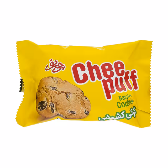 کلوچه کوکی شکلاتی و کشمی چی پف 45 گرمی